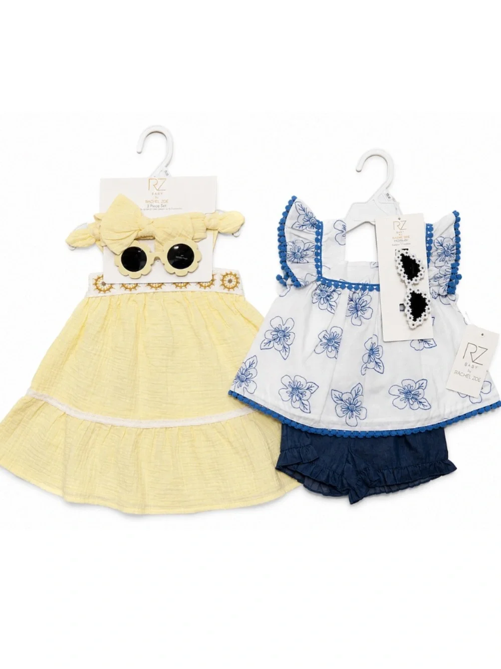 NEW - 2 Set Bundle Rachel Zoe Baby Yellow & Blue 18M w Headband & Sunglasses